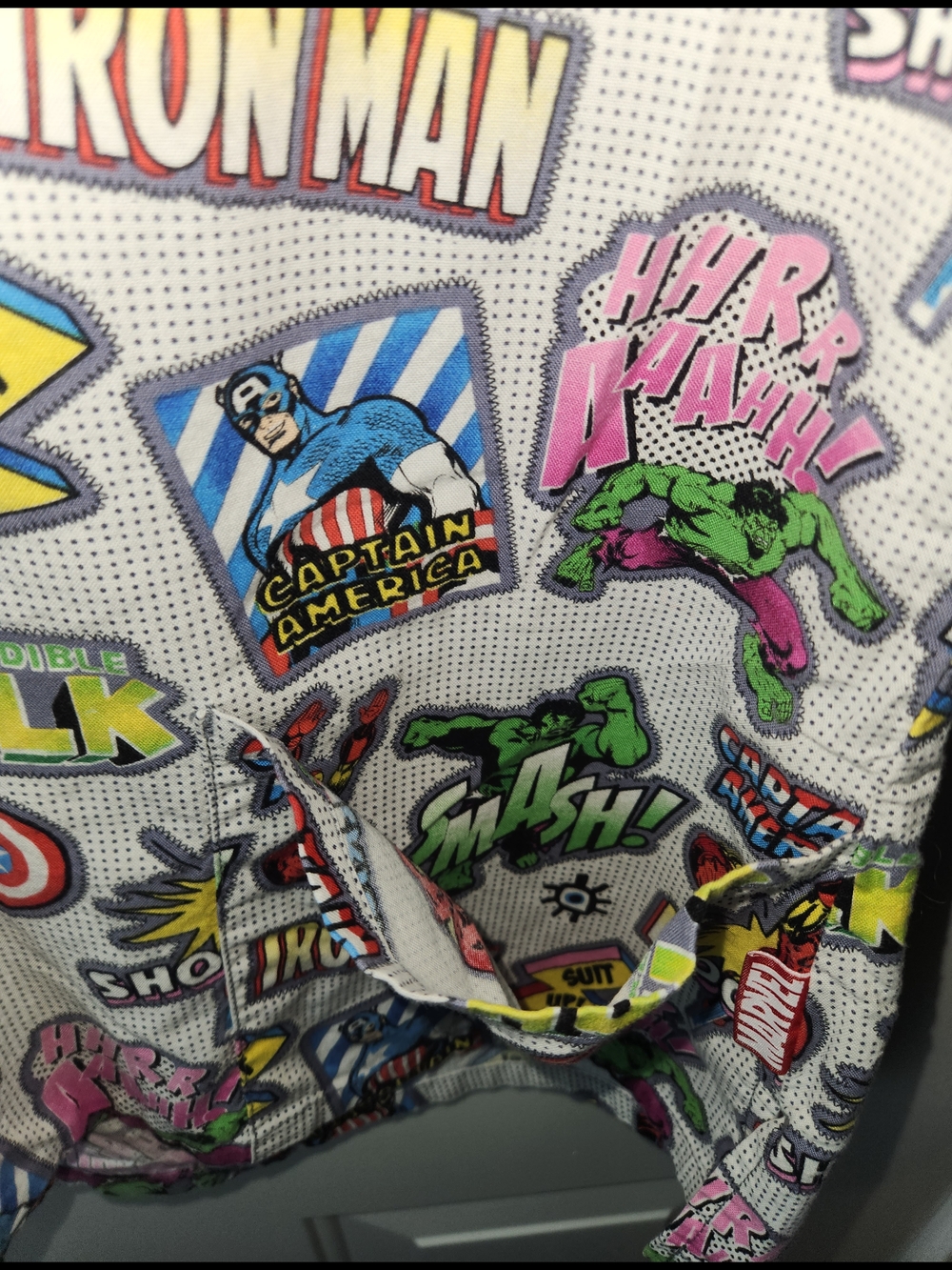 Marvel Avengers Women's Scrub Top Large White Comics Shirt Size M